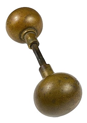 Antique Cast Bronze Plain Ball Door Knob Pair by P. & F. Corbin - Circa 1905