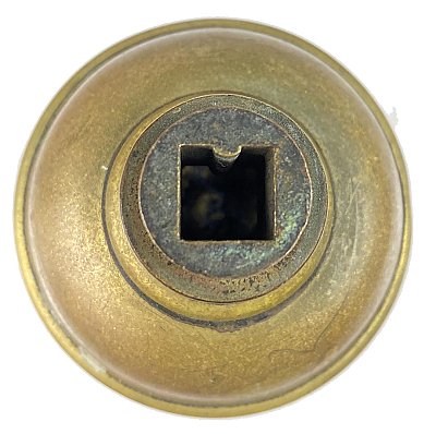 Antique Wrought Bronze Door Knob in "Nubian" Design by Yale & Towne - 3/8" Spindle - Circa 1921