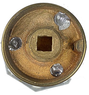 Antique Cast Bronze and Glass Octagonal Door Knob - Circa 1840