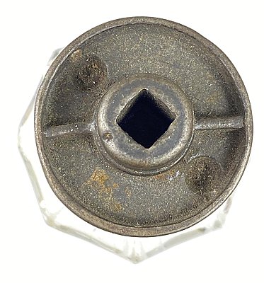 Antique Cast Iron and Glass Octagonal Door Knob - Circa 1840