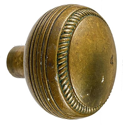 Antique Cast Bronze Door Knob in "Rope" Design by P. & F. Corbin - Circa 1895