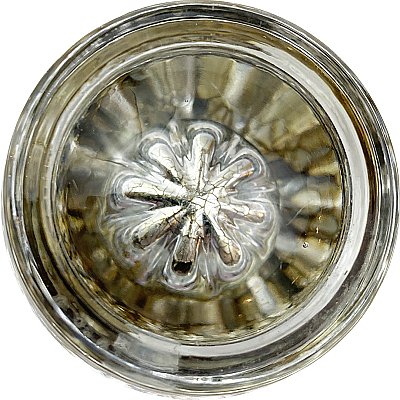 Antique Round Crystal / Glass Door Knob Pair with Convex Face - Bronze Neck - Circa 1910