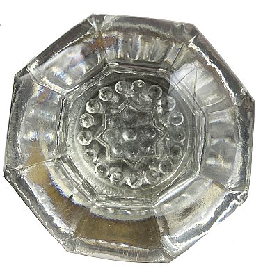 Premium Antique 8-Point Octagon Crystal / Glass Door Knob Pair - Brass or Bronze Neck