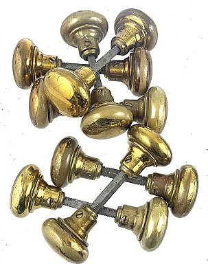 Antique Wrought Brass Door Knob Pair - Circa 1910