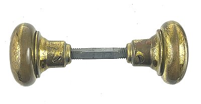 Antique Wrought Brass Door Knob Pair - Circa 1910