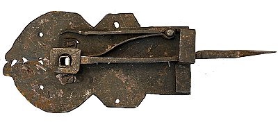 Antique Wrought Iron Hand Forged Half Mortise Door Lock - Circa 1750