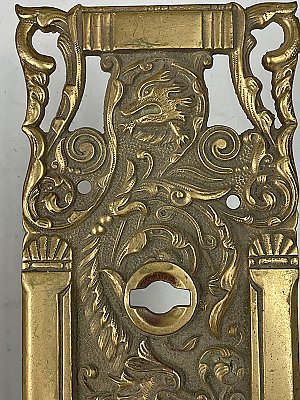 Pair of Antique Cast Bronze Door Push Plate in "Columbian" Design by Reading Hardware Co. - Circa 1899