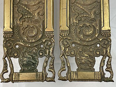 Pair of Antique Cast Bronze Door Push Plate in "Columbian" Design by Reading Hardware Co. - Circa 1899