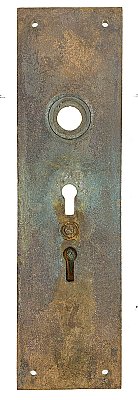 Antique Cast Bronze Door Plate in "Manhattan" Design by Lockwood Mfg. Co. - Circa 1894