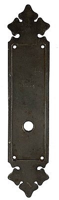 Antique Cast Iron Door Plate in "Cremona" Design by Norwalk Lock Co. - Circa 1909