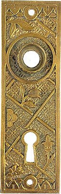Antique Cast Bronze Door Plate by Kenton Lock Mfg. - Circa 1892