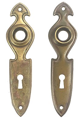 Antique Wrought Brass "Elmwood" Design Door Plate by P. & F Corbin Co. - Circa 1932