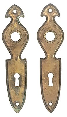 Antique Wrought Brass "Elmwood" Design Door Plate by P. & F Corbin Co. - Circa 1932