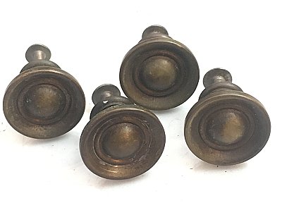 Set of Four Antique Brass Cabinet Knobs - Circa 1920