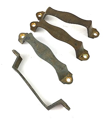 Set of Four Arts and Crafts Solid Bronze Drawer or Cabinet Pulls
