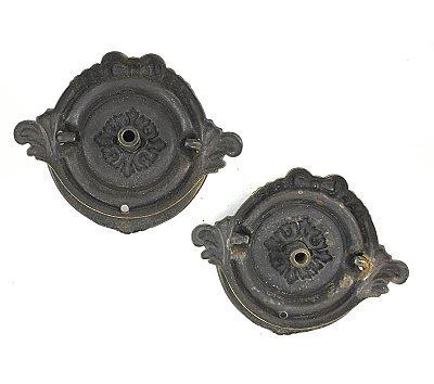 Antique Pair of Colonial Revival Drawer Pulls - Center Post Mount
