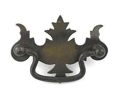 Antique Colonial Revival Chippendale Style Drawer Pull - Antique Brass Finish