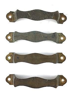 Set of Four Arts and Crafts Solid Bronze Drawer or Cabinet Pulls