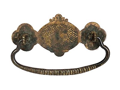 Antique Solid Brass Aesthetic Wrought Brass Bail Pull - 3" on Center