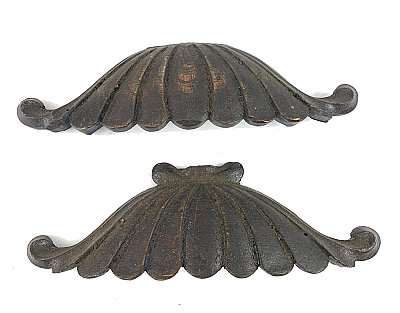 Antique Pair of Oak Oversized Wooden Drawer Pulls Circa 1860