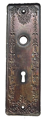 Antique Wrought Bronze Door Plate in "Vittoria" Design By P. & F. Corbin - Circa 1895