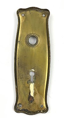 Antique Wrought Brass "Hampton" Pattern Door Plate by Sargent & Co. Hardware - Circa 1920