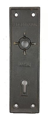 Antique Wrought Steel Aesthetic Pattern Door Plate By Sargent & Co. Hardware  Circa 1885
