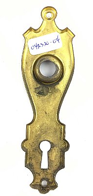 Antique Colonial Revival Wrought Brass Plated "Linden" Pattern Door Plate by Reading Hardware - Circa 1931