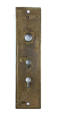 Antique Cast Brass "Oriental" Pattern Door Plate by Branford Lock Works - Circa 1885