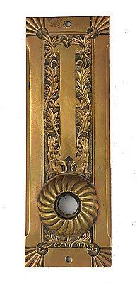 Antique Cast Bronze "Empire" Pattern Entry Door Plate by P. & F. Corbin Hardware - Circa 1890