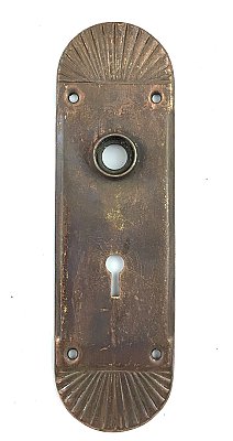 Antique Wrought Bronze "Falmouth" Pattern Door Plate By Reading Hardware - Circa 1911