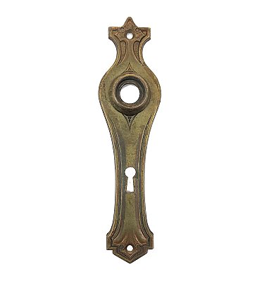Antique Wrought Brass Art Deco Door Plate in "St. Johns" Design by P. & F. Corbin - Circa 1941