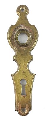 Antique Wrought Steel "Vernon" Pattern Door Plate By Earle Hardware - Circa 1935