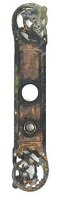 Antique Cast Bronze "Exeter" Pattern Colonial Style Cylinder Lock Door Plate by P. & F. Corbin  - Circa 1892