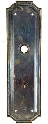 Antique Wrought Brass "Zenobian" Pattern Thumbturn/Privacy Door Plate by Yale & Towne Hardware - Circa 1921
