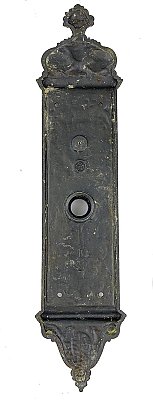 Antique Cast Iron "Firenze" Pattern Door Plate By Yale & Towne Hardware - Circa 1894