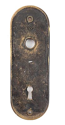 Antique Wrought Brass "Ituno" Pattern Door Plate By Yale & Towne - Circa 1899