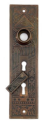 Antique Cast Bronze "Ceylon" Design Door Plate By P. & F. Corbin - Circa 1895