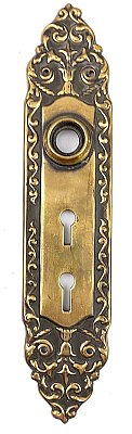 Antique Wrought Bronze "Mura" Design Door Plate By Reading Hardware Co. - Circa 1899