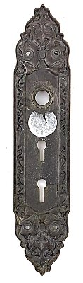 Antique Wrought Bronze "Mura" Design Door Plate By Reading Hardware Co. - Circa 1899