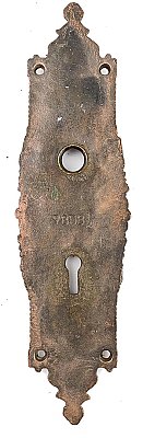 Antique Copper Plated Cast Iron French Renaissance Design Door Plate By Hopkins & Dickinson - Antique Copper Finish - Circa 1890