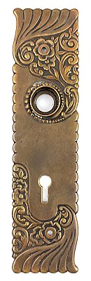 Antique Wrought Bronze "Embossed" Design Door Plate By Russell & Erwin - Circa 1899