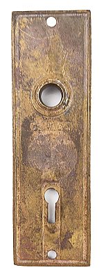 Antique Cast Bronze "Fleur De Lis" Design Door Plate By Mallory & Wheeler - Circa 1882