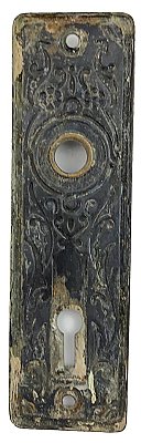 Antique Wrought Steel "Montrose" Pattern Door Plate by Reading Hardware Co. - Circa 1911