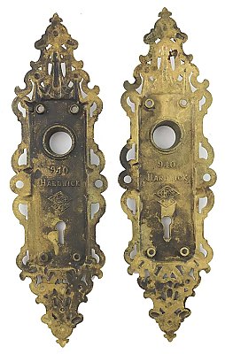 Antique Cast Bronze "Hardwick" Design Door Plate by Russell & Erwin - Circa 1909