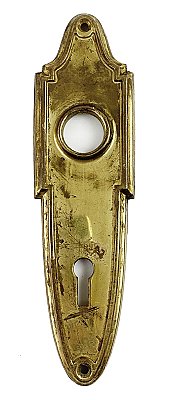Antique Wrought Bronze "New Bradford" Pattern Door Plate by Sargent & Co. Hardware - Circa 1926