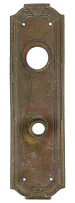 Antique Wrought Bronze "Zenobian" Pattern Cylinder Lock Door Plate by Yale & Towne Hardware - Circa 1921