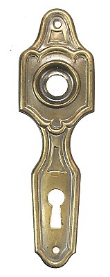 Antique Colonial Revival Wrought Brass "Maybrook" Design Door Plate by Sager Lock Works - Circa 1937