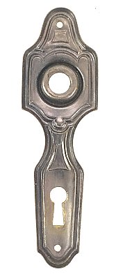 Antique Colonial Revival Wrought Brass "Maybrook" Design Door Plate by Sager Lock Works - Circa 1937