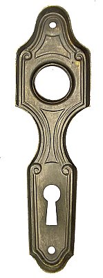 Antique Wrought Bronze "Montrose" Design Door Plate by Barrows Lock Works - Circa 1939
